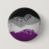 Fancy gedraaide aseksuele vlag ronde button 5,7 cm (Voorkant)