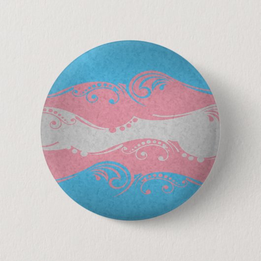 Fancy gedraaide Transgender Pride Flag Ronde Button 5,7 Cm (Voorkant)