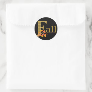 Fancy gespeelde Herfst Word Art Ronde Sticker
