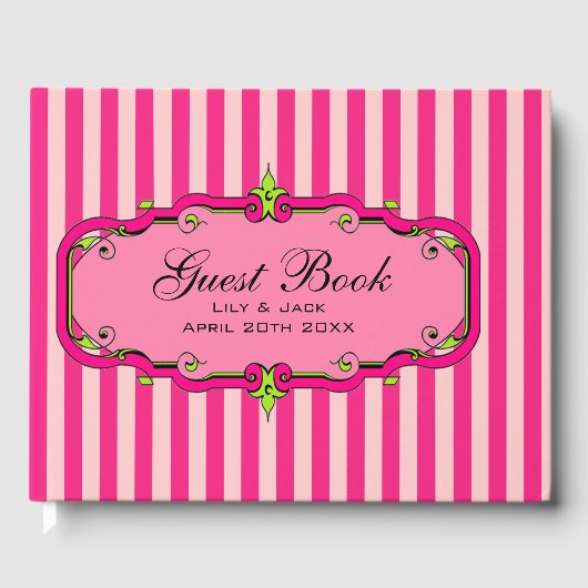 Fancy gestreept gastenboek (Voorkant)