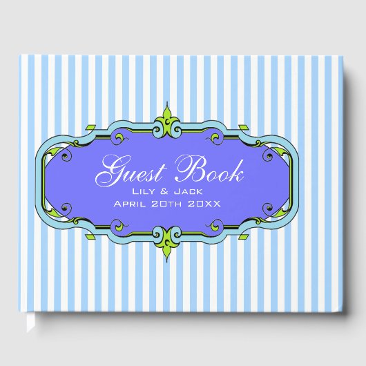 Fancy gestreept gastenboek (Voorkant)