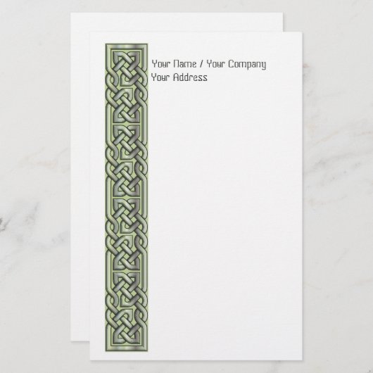 Fancy gevuld Celtic Knoks Green Briefpapier (Voorkant / Achterkant)