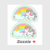 Fancy Girly Cute Fun Rainbow Unicorn Sticker (Vel)