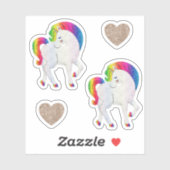 Fancy Girly Cute Fun Rainbow Unicorn Sticker (Vel)