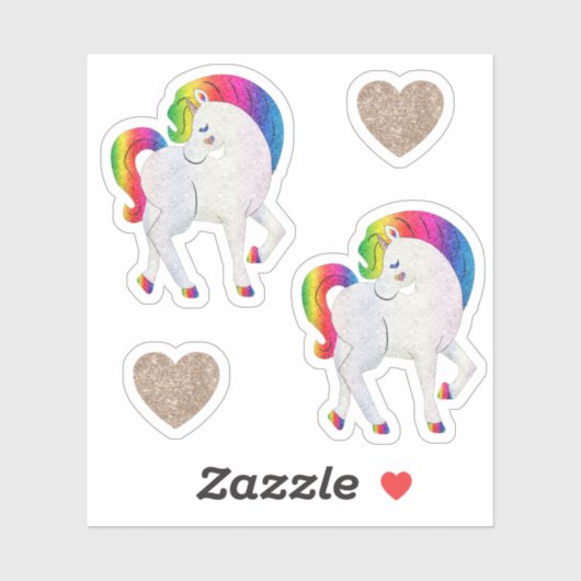 Fancy Girly Cute Fun Rainbow Unicorn Sticker (Vel)
