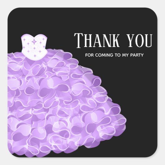 Fancy Glam Gown-jurken Vierkante Sticker (Voorkant)