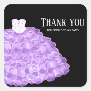 Fancy Glam Gown-jurken Vierkante Sticker