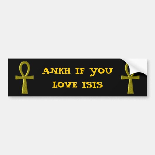 Fancy Gold Ankh Bumpersticker (Voorkant)
