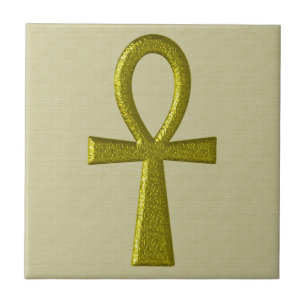 Fancy Gold Ankh-Tegel Tegeltje
