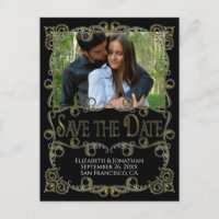 Fancy  Gold & Black Wedding Save the Date