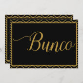 Fancy Gold Bunco Dice Game Invite Kaart (Voorkant / Achterkant)