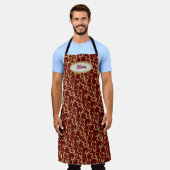 Fancy Gold Leaf Filigree Pattern - Gepersonaliseer Schort (Gedragen)