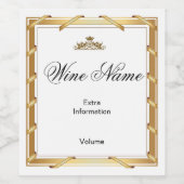 Fancy Gold Leaf Wine Label Wijn Etiket (Enkel label)