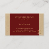 Fancy Gold Letter H-monogram op rood en karton Visitekaartje (Achterkant)