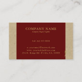 Fancy Gold Letter J-monogram op rood en karton Visitekaartje (Achterkant)