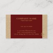 Fancy Gold Letter Q-monogram op rood en karton Visitekaartje (Achterkant)