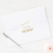 Fancy Gold Lettering Hartelijk dank Vierkante Sticker (Envelop)