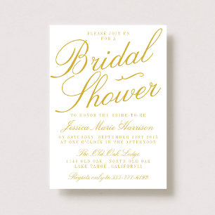 Fancy Gold & White Bridal Shower-uitnodigingen Kaart