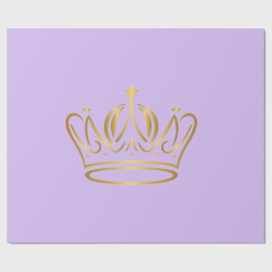 fancy golden crown iconed purple gift  cadeaupapier (Vlak)