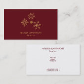 Fancy Golden Snowflakes Visitekaartje (Voorkant / Achterkant)
