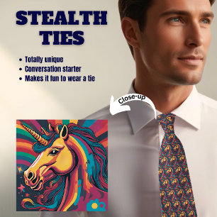 Fancy Golden Unicorn Stealth Stropdas