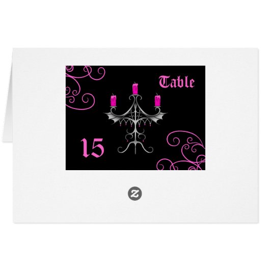 Fancy Gotische kandelaar trouwtafel nummer (Achterkant Horizontaal)