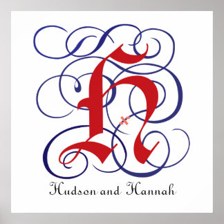 Fancy gotische Petten Letter H, 300dpi PNG-Poster Poster