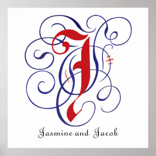 Fancy gotische Petten Letter J, 300dpi PNG Poster