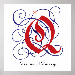 Fancy gotische Petten Letter Q, 300dpi PNG-Poster Poster