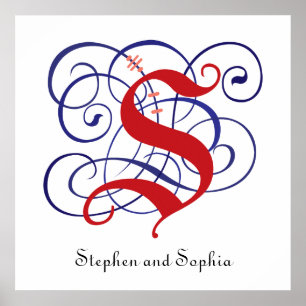 Fancy gotische Petten Letter S, 300dpi PNG-Poster Poster