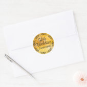 Fancy Goud 50e Bruiloft Jubileum Sticker Seal (Envelop)