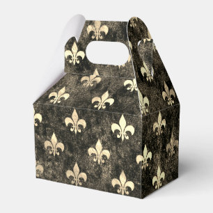 Fancy goud op de bruine Fleur de Lis Bedankdoosjes