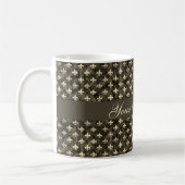 Fancy goudbruine Fleur De Lis  Mok (Links)