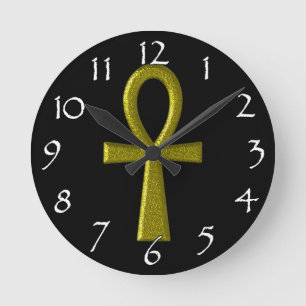 Fancy Gouden Ankh Muurklok Ronde Klok