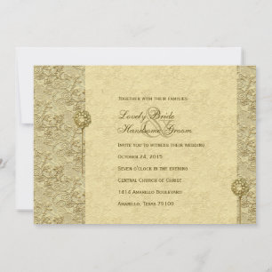 Fancy gouden brocade-weddenschappen kaart