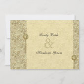 Fancy gouden brocade-weddenschappen kaart (Achterkant)