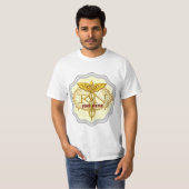 Fancy gouden caduceus-verpleegkundige t-shirt (Voorkant volledig)
