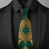 Fancy gouden en smaragdgroene stropdas
