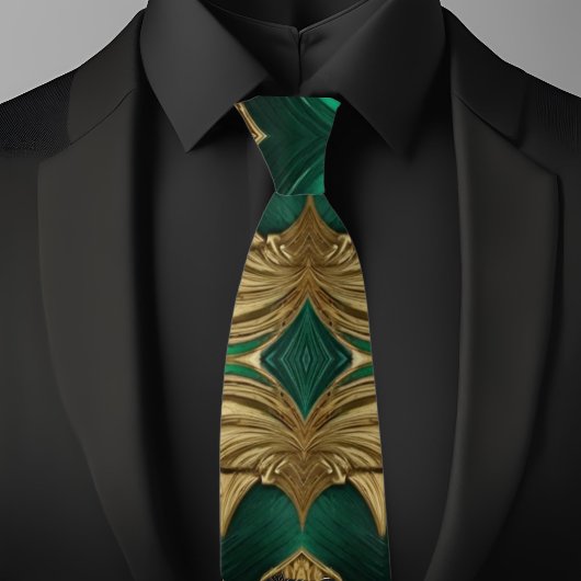 Fancy gouden en smaragdgroene stropdas