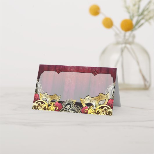 Fancy gouden maskerade naam Kaarten (Voorkant)