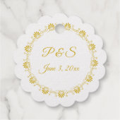 Fancy gouden rand Bedankt Monogram bruiloft Bedankjes Labels (Achterkant)