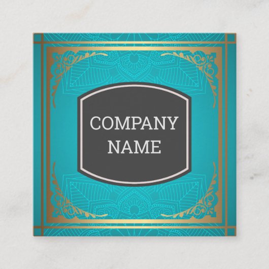 Fancy Gouden Sierrand Vierkante Visitekaartje (Voorkant)