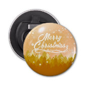 Fancy goudkoortsachtig sneeuwbos kerst button flesopener (Voorkant)