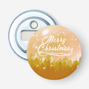 Fancy goudkoortsachtig sneeuwbos kerst button flesopener