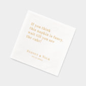 Fancy | Grappig Gepersonaliseerd Bruiloftsgoud Folie Servetten (Links)