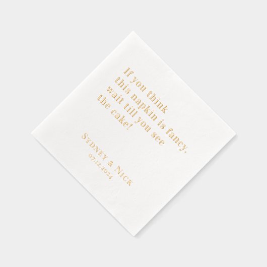 Fancy | Grappig Gepersonaliseerd Bruiloftsgoud Folie Servetten (Rechts)