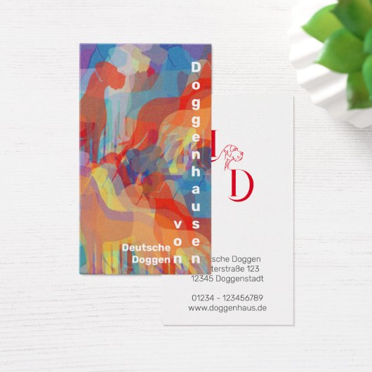 Fancy Great Dane Kennel Cartes de visite (Bureau)