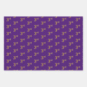 Fancy groen, grijs, Paars, Faux Gold 3rd Event # Inpakpapier Vel (Voorkant 3)