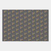 Fancy groen, grijs, Paars, Faux Gold 3rd Event # Inpakpapier Vel (Voorkant 2)