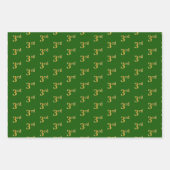 Fancy groen, grijs, Paars, Faux Gold 3rd Event # Inpakpapier Vel (Voorkant)